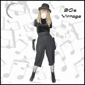 Black Jumpsuit Chopped Anti Fashion - Raver Emo Alternative Grunge 90s Vintage